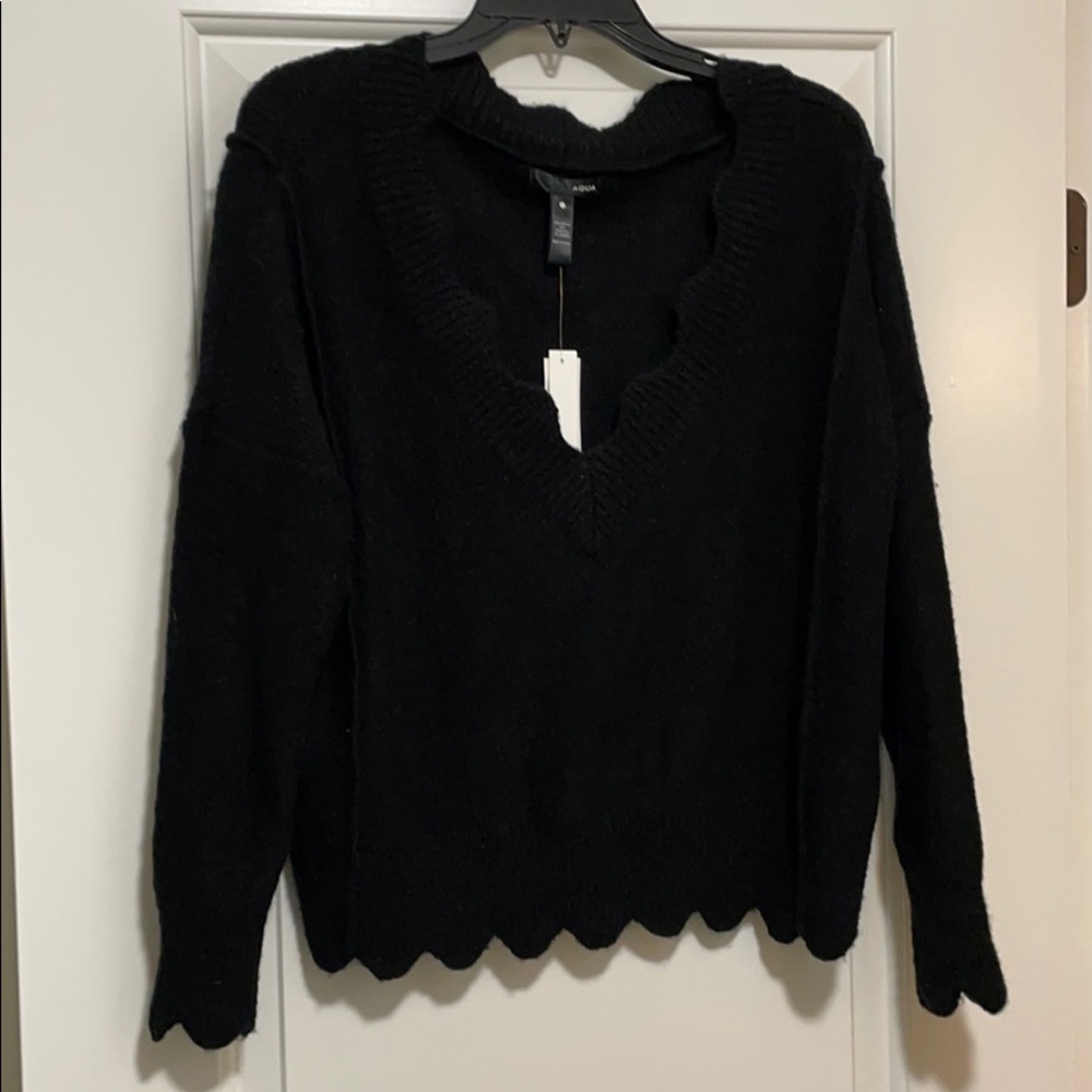 Aqua cropped sweater